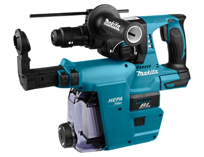 Makita 18 V Combihamer DHR243ZJW zonder accu’s en lader, met stofafzuiging en twee verwisselbare boorkoppen, in mbox - Afbeelding 4