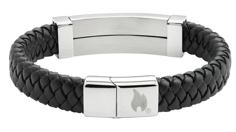 Zippo Double Steel Bar Braided Leather Armband - Afbeelding 3